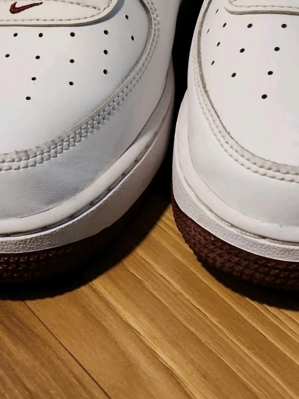 Size 7 Youth Nike Air Force 1 GS 'White Team Red'  No Box Used